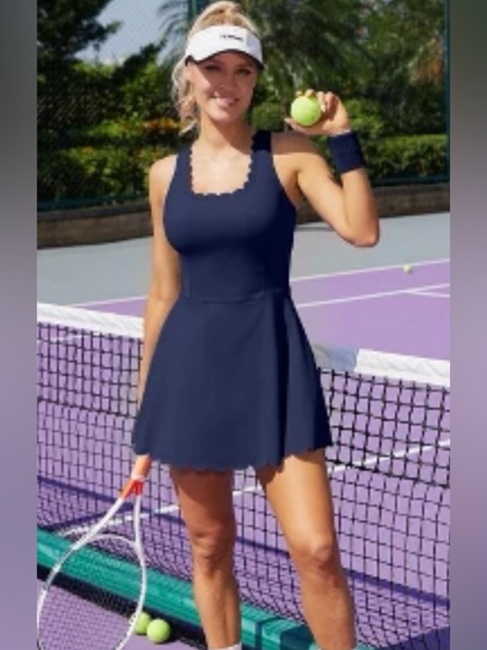 Navy Tennis Dress-M navy poly spandex